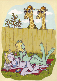 Giraffen: Postkarte von Calle Claus